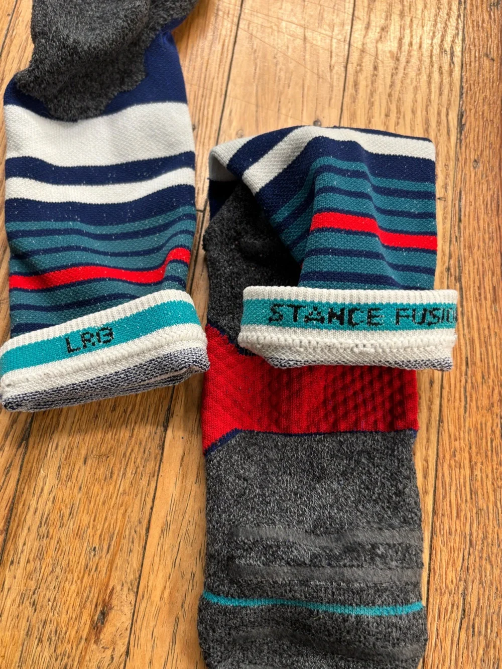 Stance Men's Athletic Crew Socks in Navy, Teal & Red